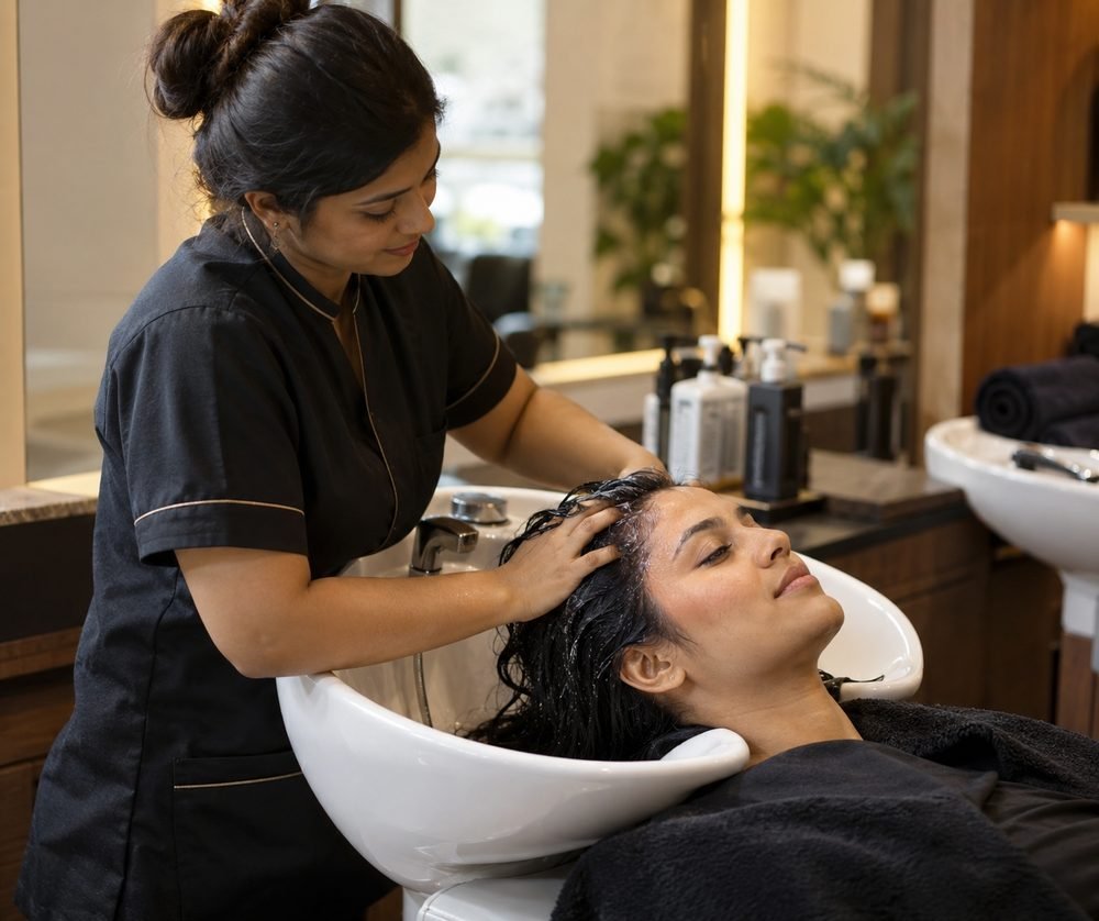 Komal caring for a client at Queen&rsquo;s Touch