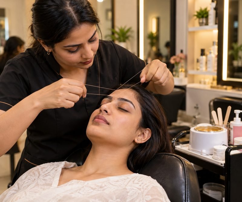 Eyebrow threading at Queen&rsquo;s Touch